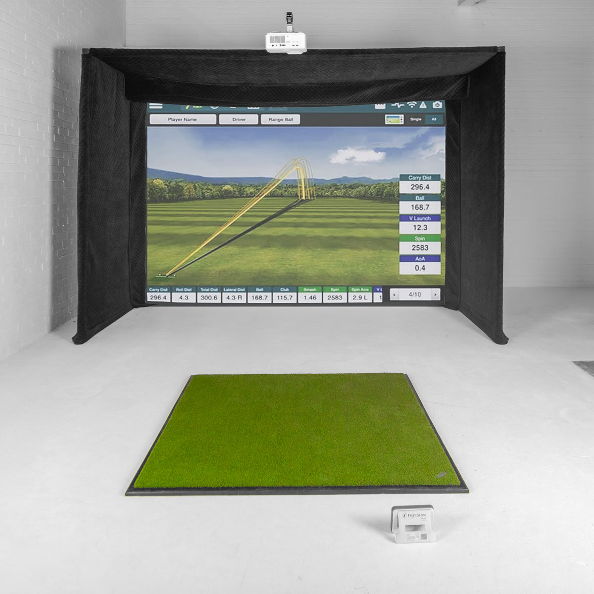 Flightscope Mevo + 2024 Edition GolfBays Lux Home Golf Simulator