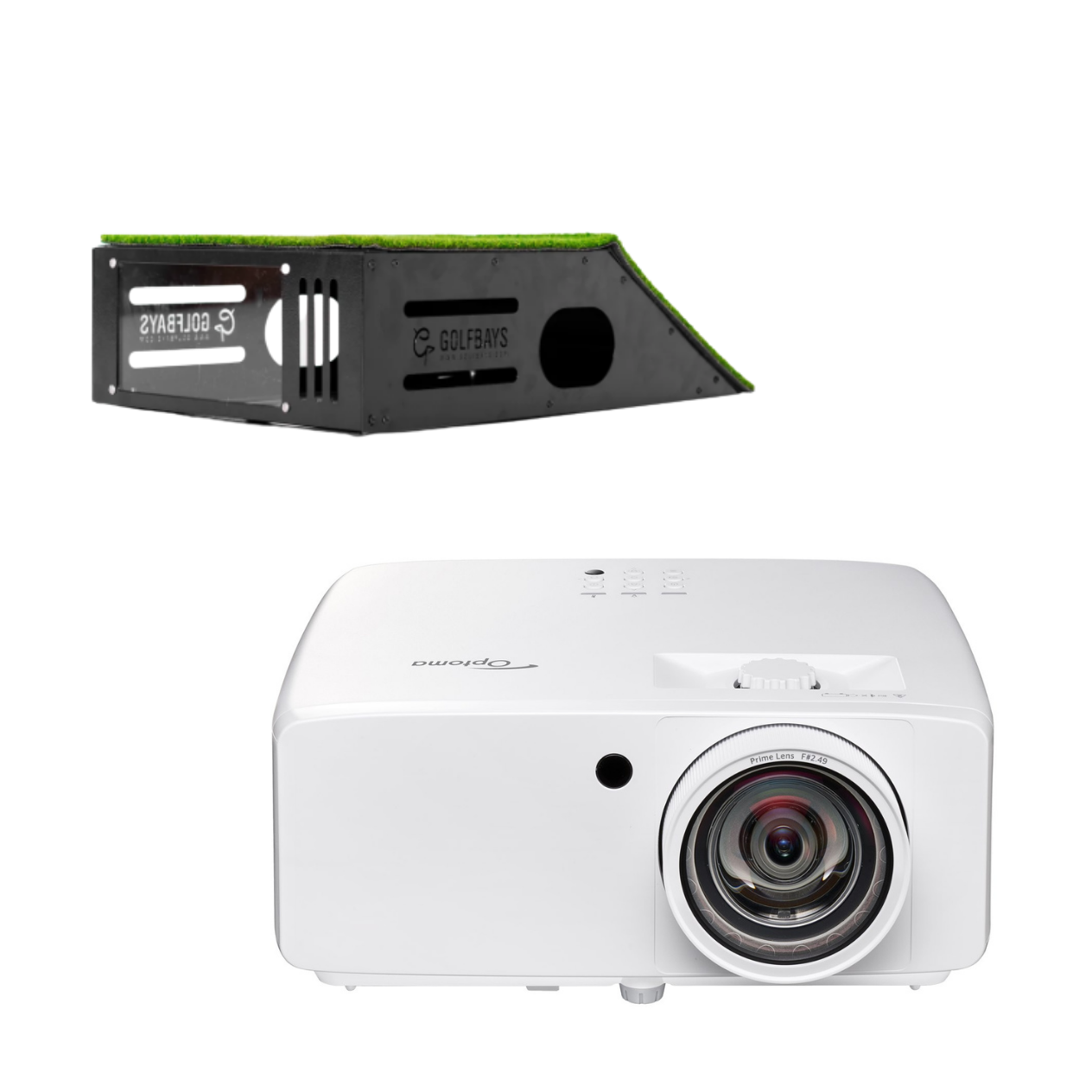 Optoma ZK521ST 4K-laserprojektori + GolfBays-lattiatelinekotelo