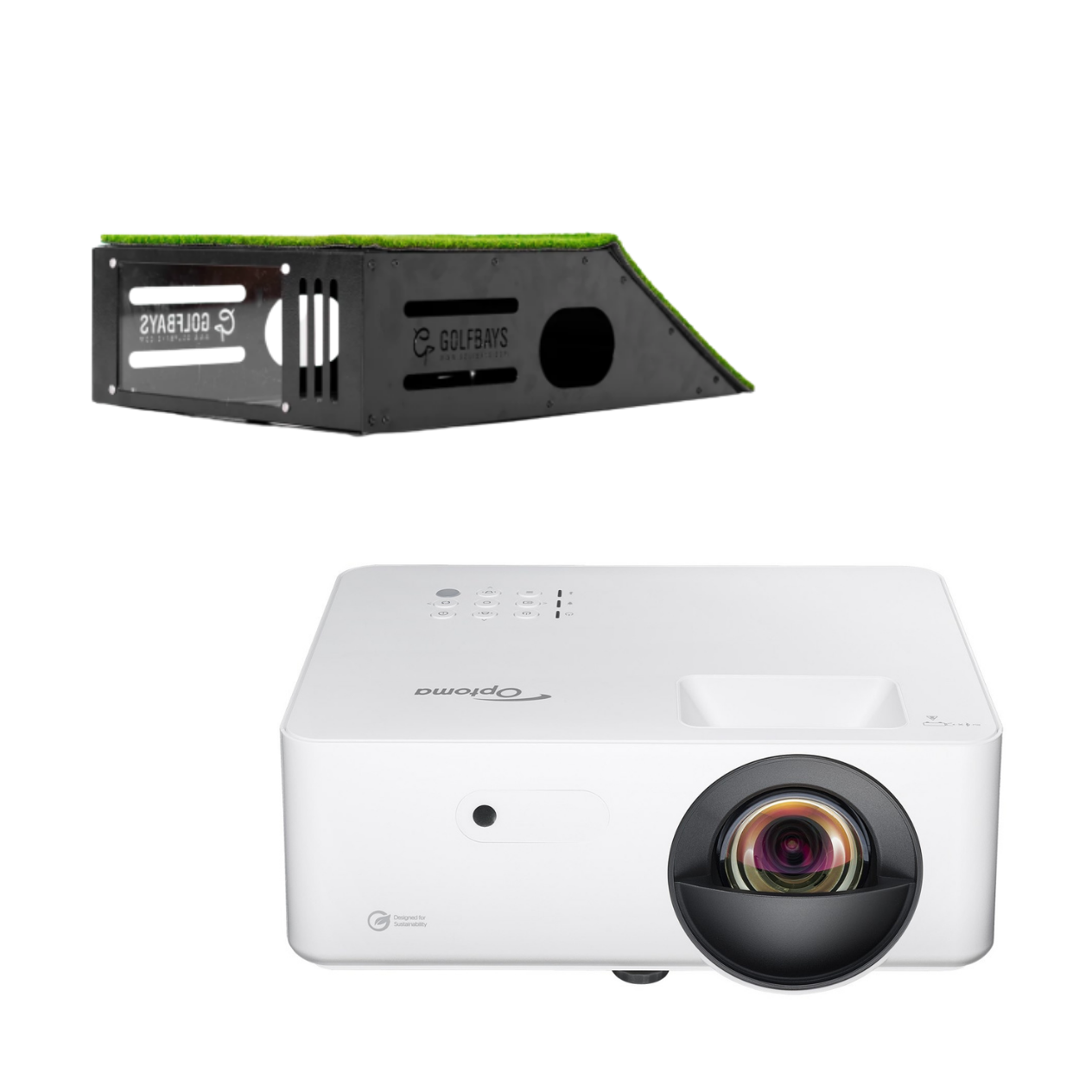 Optoma LW351ST WXGA -projektori + GolfBays-lattia-asennuskotelo